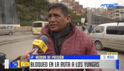 Transportistas inician bloqueo en los Yungas en protesta por demandas no atendidas