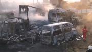 Al menos 15 vehículos fueron consumidos por un incendio en un depósito de Dircabi en Cochabamba