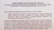 Más de 20 privados de libertad difunden Carta Abierta de petición de justicia al Presidente Arce