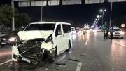 Fuerte choque en la autopista Riccheri entre un auto y una camioneta dejó dos heridos