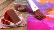 Con una lata de membrillo y un poco de pintura, crea este hermoso centro de mesa