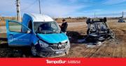 Dos heridos por un choque seguido de vuelco