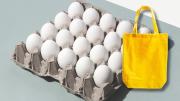 Fabrica una bolsa para el cartón de huevos en casa: con un truco y un poco de hilo