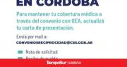 Actualización obligatoria de carta de presentación para afiliados residentes en Córdoba