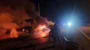 Se incendió un camión y el chofer salvó su vida por segundos en la Ruta 40