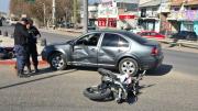 Un motociclista “voló” tras un choque contra un auto en la Ruta 7