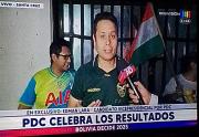 Edman Lara con lagrimas en los ojos agradece al pueblo boliviano y a Dios por los resultados en las elecciones nacionales