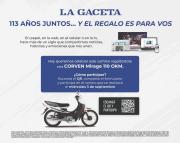 LA GACETA celebra sus 113 años con un regalo imperdible: una moto Corven Mirage 110