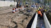 Acordaron obras para recuperar la esquina de Corralitos en la que colapsaron las cloacas