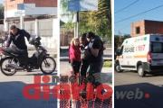 Un lesionado tras fuerte choque entre moto y camioneta en el Bº Primera Junta