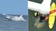 VIDEO IMPACTANTE: El rescate de un hombre que cayó al océano con su avión tras una falla mecánica
