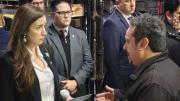 Victoria Villarruel visitó una fábrica en el Día de la Industria y recibió quejas de un sindicato
