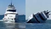 VIDEO VIRAL: El yate millonario que se hundió en pleno viaje inaugural
