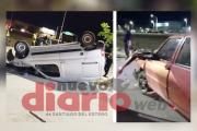De película: chocó e hizo volcar a un utilitario y robó una camioneta para huir