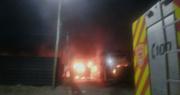 Colectivos incendiados en Pocito: el cortocircuito que inició las llamas fue en el último ómnibus que ingresó