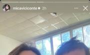 Mica Viciconte fue a votar junto a su hijo, Luca Cubero