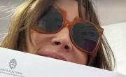 Vero Lozano, en el cuarto oscuro, antes de dar su voto