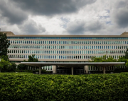 Estados Unidos: Trabajadores de la construcción saltan una cerca del edificio de la CIA huyendo de agentes de inmigración