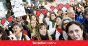 Trabajadores del Hospital Garrahan y de las universidades protestan contra Javier Milei
