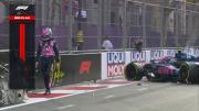 Franco Colapinto chocó en la clasificación del GP de Azerbaiyán: así fue el fuerte golpe que lo dejó fuera de la Q2