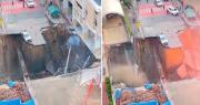 Video: Impresionante hundimiento causa pánico en una calle de Bangkok