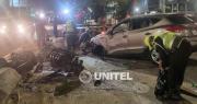 Santa Cruz: Vehículo se estrella en un viaducto de la avenida Cristo Redentor