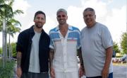 La Pulga y el Motorcito recibieron en Miami a Tapia y posaron para la foto