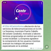 Cantv informa sobre problemas en servicios de telecomunicaciones este 12 de octubre: sepa más