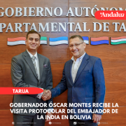 Gobernador Óscar Montes recibe la visita protocolar del embajador de la India en Bolivia