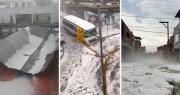 Fuerte lluvia con granizo en Tarija deja un tinglado caído, inundaciones y caos en las calles
