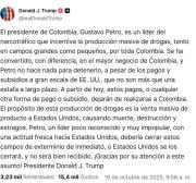 ¡Bomba política! Trump lanza grave acusación contra Petro y corta ayuda clave a Colombia