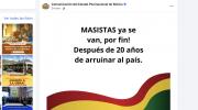 Fanpage de Comunicación del Gobierno difunde mensaje contra el MAS
