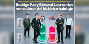 Rodrigo Paz y Edmand Lara se imponen en el histórico balotaje