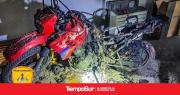 Sobrecalentamiento en una moto provoco un incendio en un taller