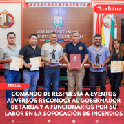 Comando de Respuesta a Eventos Adversos reconoce al Gobernador de Tarija y a funcionarios por su labor en la sofocación de incendios