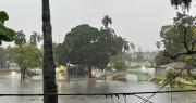 Dos familias fueron evacuadas debido a las inundaciones por la intensa lluvia en la capital cruceña