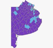 Predominio violeta en el mapa bonaerense aunque el peronismo mantiene bastiones