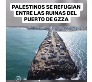(VIDEO) Palestinos se refugian sobre las ruinas del Puerto de Gaza