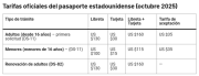 Pasaporte EEUU: estas son las tarifas y comisiones actualizadas para lo que resta del año
