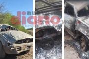 Tras volcar, camioneta fue destruida por el fuego: investigan si fue intencional
