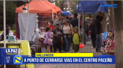 Corte de vías en el centro paceño por ferias de Halloween y Todos Santos