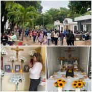 Ni la lluvia impidió que las familias visiten a sus difuntos