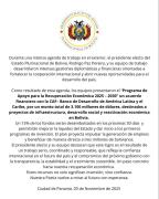 Paz asegura financiamiento internacional por $us 3.100 millones para impulsar la recuperación económica