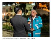 Alcalde inspecciona la iluminación en Kilómetro Cero, analizan más mejoras