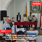 Habla como ministro, no como Llocalla, el incómodo momento que pasó el ministro Ruiz en Tarija