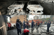 Voraz incendio consumió 11 carros dentro del sótano de una residencia en Caracas