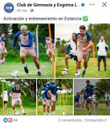 La insólita foto del entrenamiento de Gimnasia que se prestó a confusión en medio del reclamo