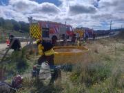 Realizan simulacro de incendio de interfaz en Pampa Redonda