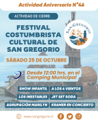 San Gregorio celebra su 46° Aniversario con un gran Festival Costumbrista Cultural