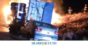 Choque fatal en el camino a Chile: dos camioneros murieron al chocar e incendiarse sus vehículos